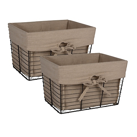 Zingz & Thingz Vintage Wire Baskets, Medium, 11 in. x 9 in. x 7 in., 2 pc.