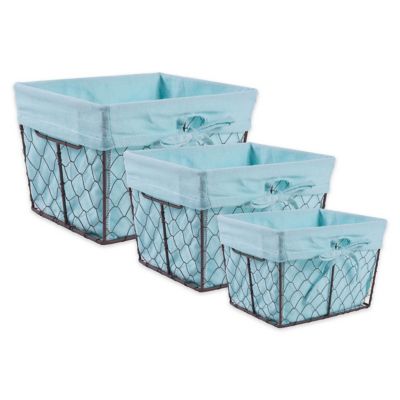 Zingz & Thingz Chicken Wire Baskets, Small, 9 in. x 7 in. x 6 in., 3 pc.
