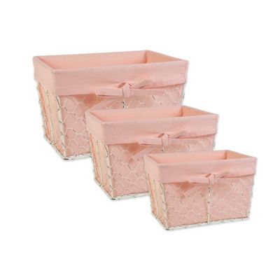 Zingz & Thingz Chicken Wire Baskets, Small, 9 in. x 7 in. x 6 in., 3 pc.