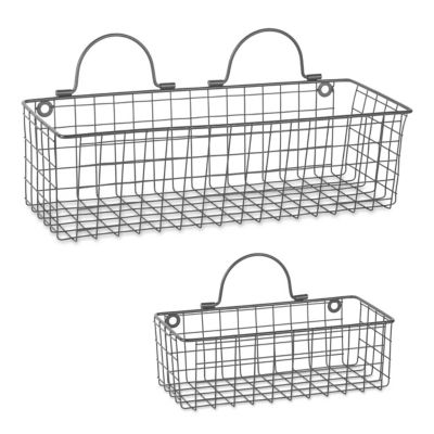 DII Wire Wall Baskets, 17.73 in. x 6.7 in. x 5.12 in. (Large), 11.83 in. x 5.52 in. x 3.94 in. (Medium), 2 pc.