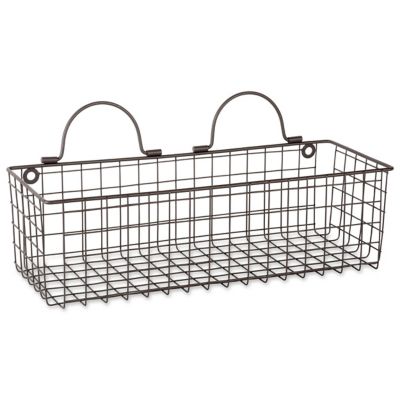Image showing  Wire Wall Baskets, 17.73 in. x 6.7 in. x 5.12 in. (Large), 11.83 in. x 5.52 in. x 3.94 in. (Medium), 2 pc.
