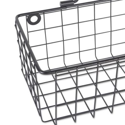 Image showing  Wire Wall Baskets, 17.73 in. x 6.7 in. x 5.12 in. (Large), 11.83 in. x 5.52 in. x 3.94 in. (Medium), 2 pc.