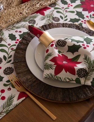 Image showing  Woodland Christmas Table Runner, 100% Cotton