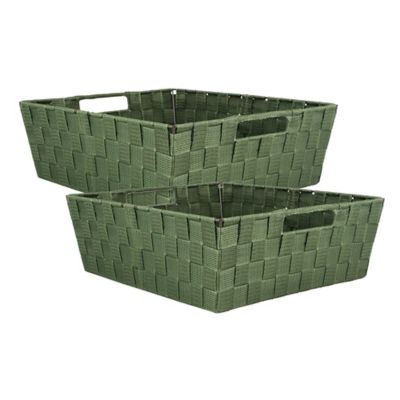 Zingz & Thingz Basketweave Trapezoid Nylon Bins, 2 pc.