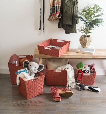 Image showing  Basketweave Trapezoid Nylon Bins, 13 in. x 15 in. x 5 in., 2 pc.