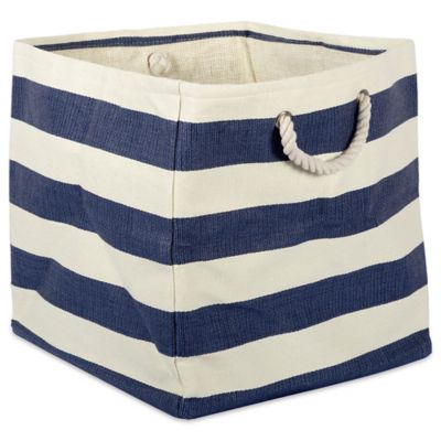 DII Striped Square Paper Cube Storage Bin, 16 in. x 16 in. x 16 in.
