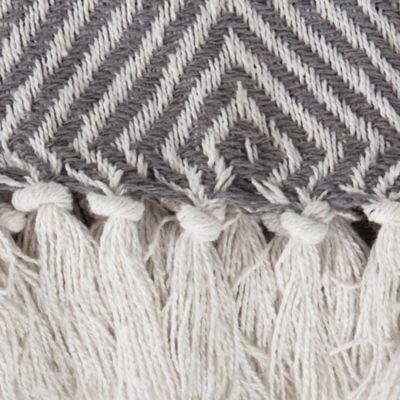 Image showing  Cotton Mineral X-Diamond Geometric Throw Blanket, 50 in. x 60 in.