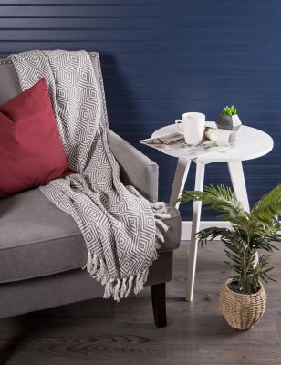 Image showing  Cotton Mineral X-Diamond Geometric Throw Blanket, 50 in. x 60 in.