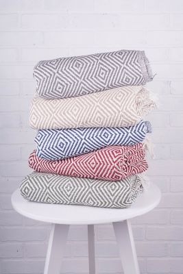 Image showing  Cotton X-Diamond Geometric Throw Blanket, 50 in. x 60 in.