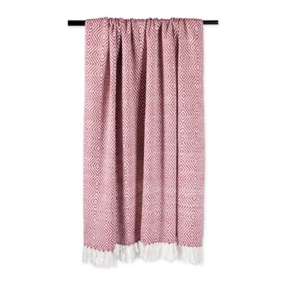 Image showing  Cotton X-Diamond Geometric Throw Blanket, 50 in. x 60 in.