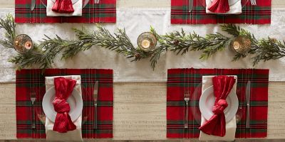 Image showing 6 th DII Holiday Plaid Place Mats