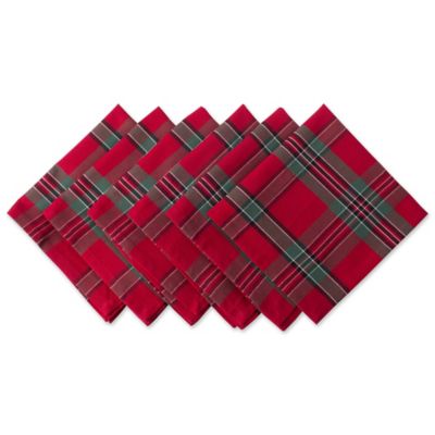 Zingz & Thingz Holiday Plaid Napkins, 6 pc.