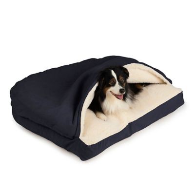 Image showing  Poly/Cotton Rectangular Cozy Cave Hooded Nesting Dog Bed