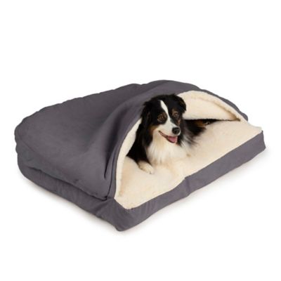 Image showing  Poly/Cotton Rectangular Cozy Cave Hooded Nesting Dog Bed