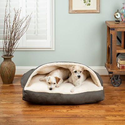 Image showing  Luxury Micro Suede Rectangle Cozy Cave Pet Bed