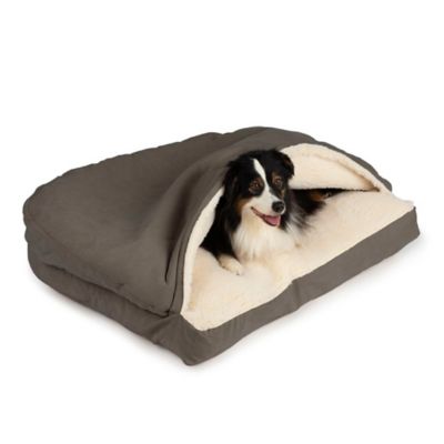 Image showing  Luxury Micro Suede Rectangle Cozy Cave Pet Bed