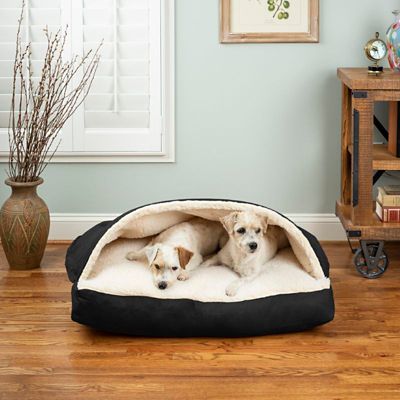 Image showing  Luxury Micro Suede Rectangle Cozy Cave Pet Bed