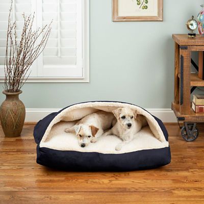 Image showing  Poly/Cotton Rectangular Cozy Cave Hooded Nesting Dog Bed