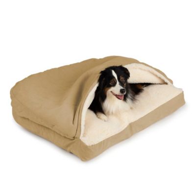 Image showing  Poly/Cotton Rectangular Cozy Cave Hooded Nesting Dog Bed