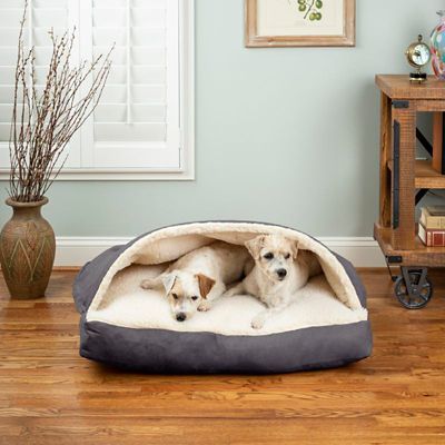 Snoozer Poly/Cotton Rectangle Cozy Cave Hooded Nesting Dog Bed