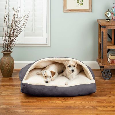 Snoozer Poly/Cotton Rectangular Cozy Cave Hooded Nesting Dog Bed