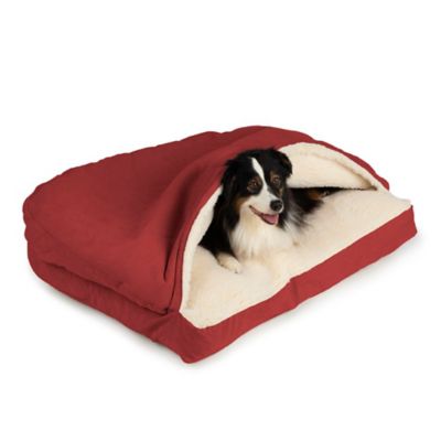 Image showing  Poly/Cotton Rectangular Cozy Cave Hooded Nesting Dog Bed