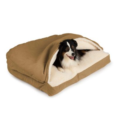 Image showing  Luxury Micro Suede Rectangle Cozy Cave Pet Bed
