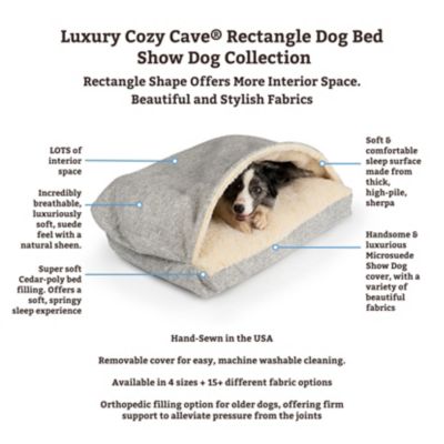 Image showing  Show Dog Premium Rectangular Cozy Cave Nesting Dog Bed