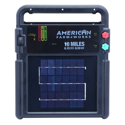 American Farm Works 0.15 Joule 10-Mile Solar-Powered Electric Fence Energizer