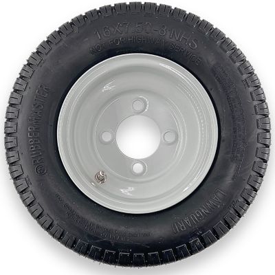 RubberMaster 16x7.50-8 4 Ply LawnGuard Tire and 4 on 4 Stamped Wheel Assembly