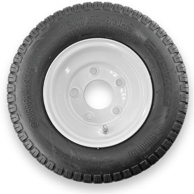 RubberMaster 16x7.50-8 4 Ply LawnGuard Tire and 5 on 4.5 Stamped Wheel Assembly