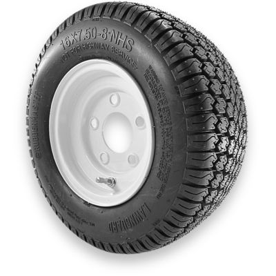 Image showing  16x7.50-8 4 Ply LawnGuard Tire and 5 on 4.5 Stamped Wheel Assembly