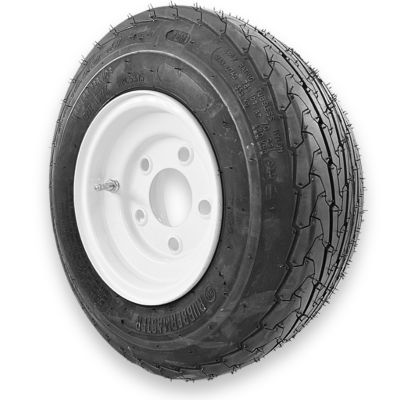 Image showing  16.5x6.50-8 6-Ply Highway Rib Tire and 5 on 4.5 Stamped Wheel Assembly