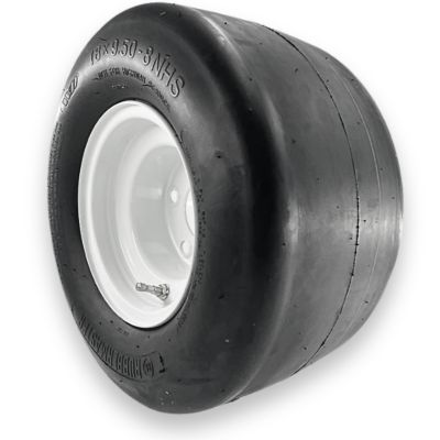 Image showing  18x9.50-8 4 Ply Smooth Tire and 5 on 4.5 Stamped Wheel Assembly