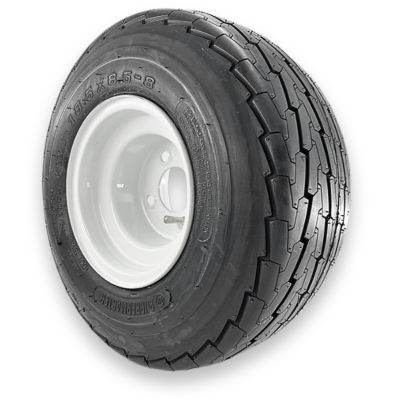 Image showing  18.5x8.50-8 6-Ply Highway Rib Tire/4-on-4 Stamped Wheel Assembly