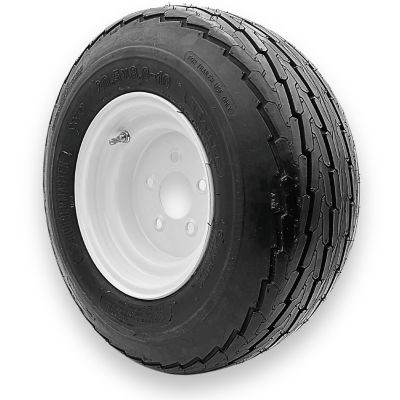 Image showing  20.5x8.0-10 (205/65D10) 6-Ply Highway Rib Tire and 5 on 4.5 Stamped Wheel Assembly
