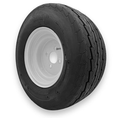 Image showing  20.5x8.0-10 (205/65D10) 8 Ply Highway Rib Tire and 4 on 4 Stamped Wheel Assembly