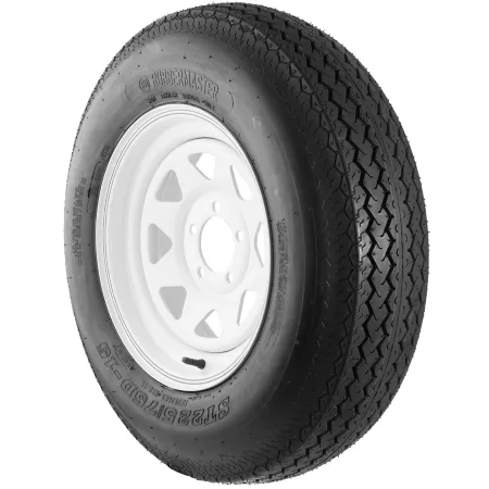 Tire and spoke wheel assembly RubberMaster B78-13 6P and 13x4.5 5 of 4.5 TR413 Trailer Tires