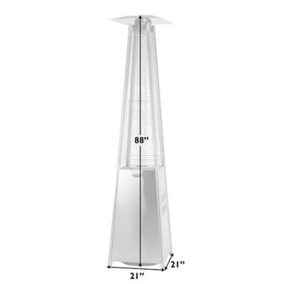Image showing 9 th Fire Sense 40,000 BTU Corondo Pyramid Flame Patio Heater, Stainless Steel