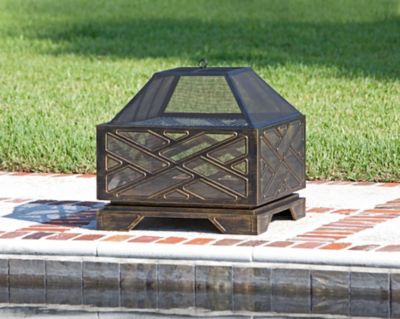 Image showing  26 in. Catalano Square Wood-Burning Fire Pit, Mesh Spark Screen
