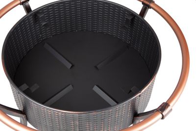Image showing  27.5 in. Copper Rail Fire Pit, Mesh Fire Screen
