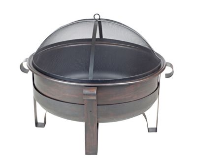 Fire Sense Cornell Wood Burning Fire Pit, Brushed Bronze Finish