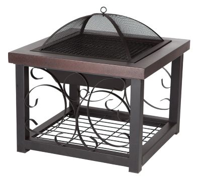 Fire Sense Hammer Tone Bronze Finish Cocktail Table Fire Pit, Steel