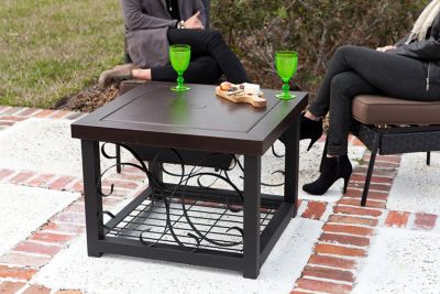 Image showing  Cocktail Table Wood-Burning Fire Pit, Steel, Hammer Tone Bronze Finish