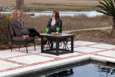 Image showing  Cocktail Table Wood-Burning Fire Pit, Steel, Hammer Tone Bronze Finish