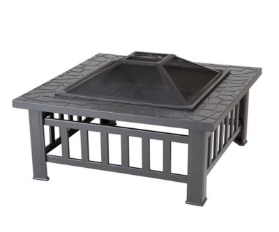 Fire Sense 32 in. x 18 in. Stonemont Square Fire Pit