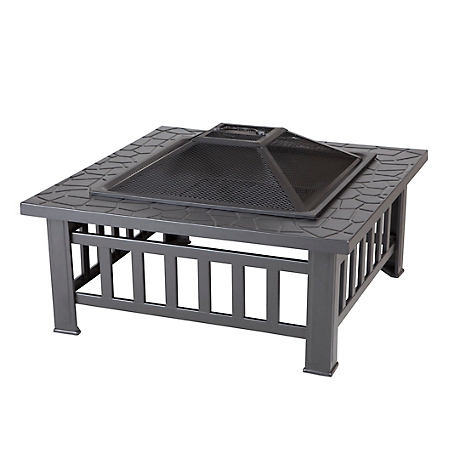 Fire Sense 32 in. x 18 in. Stonemont Square Fire Pit