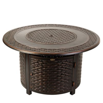 Image showing  44 in. Bellante Woven Aluminum LPG Fire Pit, Antique Bronze