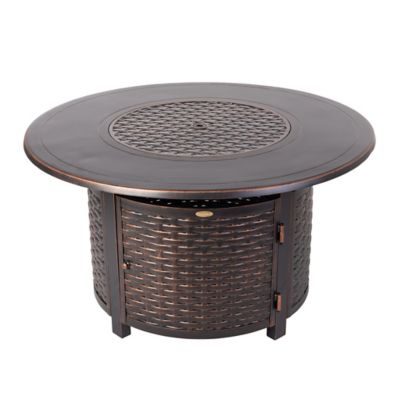 Image showing  44 in. Florence Woven Aluminum Propane Gas Fire Pit