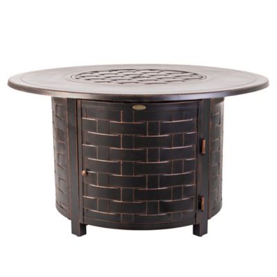 Fire Sense Perissa Woven Round Aluminum LPG Fire Pit